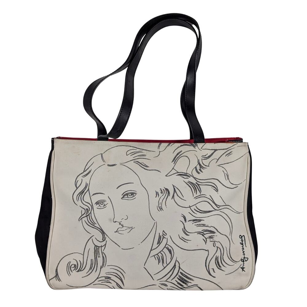 Andy Warhol Birth Of Venus Purse Shoulder Bag Tote Art Deco Embroidered USED